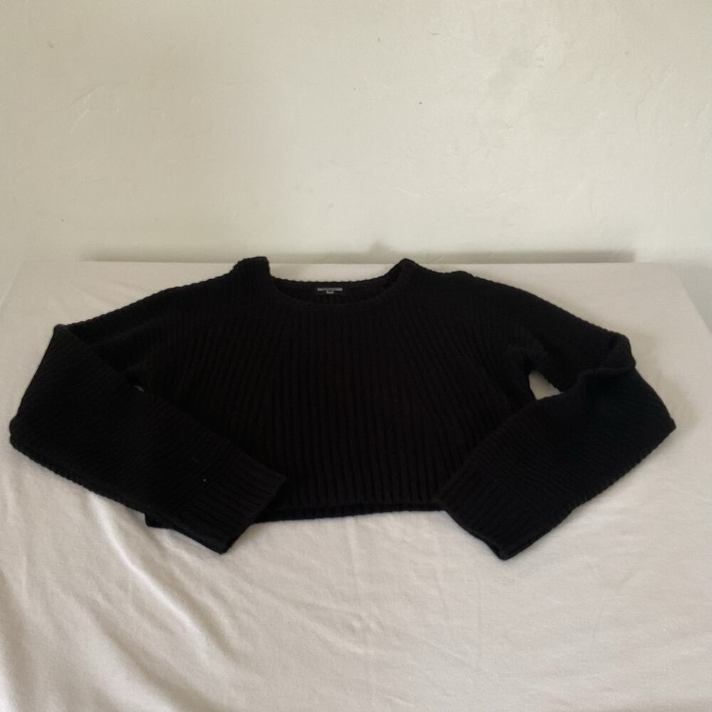 Pretty Little Thing Black Cro[ped Knitted Jumper Size XXL Woman Plus Lightweight
